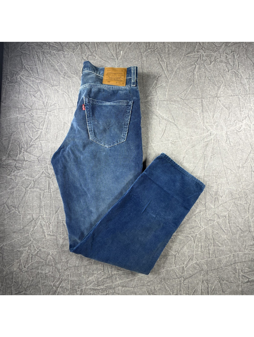 Levi's 568 Corduroy Loose Straight Mens 31x34 Blue Jeans